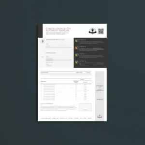 Construction Quote A4 Format Template